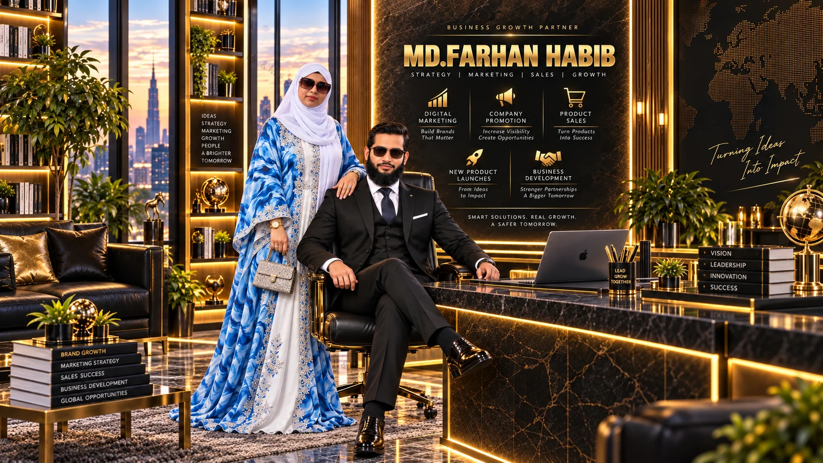 Mr. Farhan Habib with his wife, Sharmin Akter
