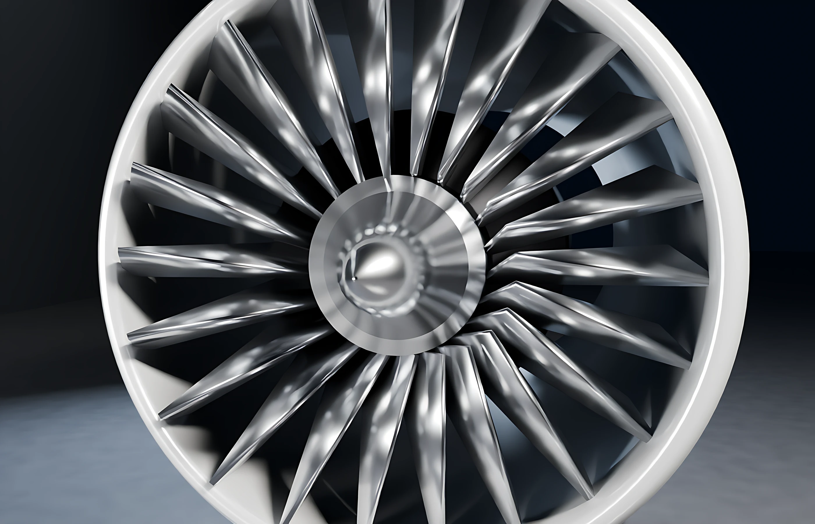 Original 3D render of a fictional turbofan intake